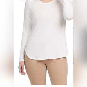 Tribal Crew Neck Top with  Button Back Detail